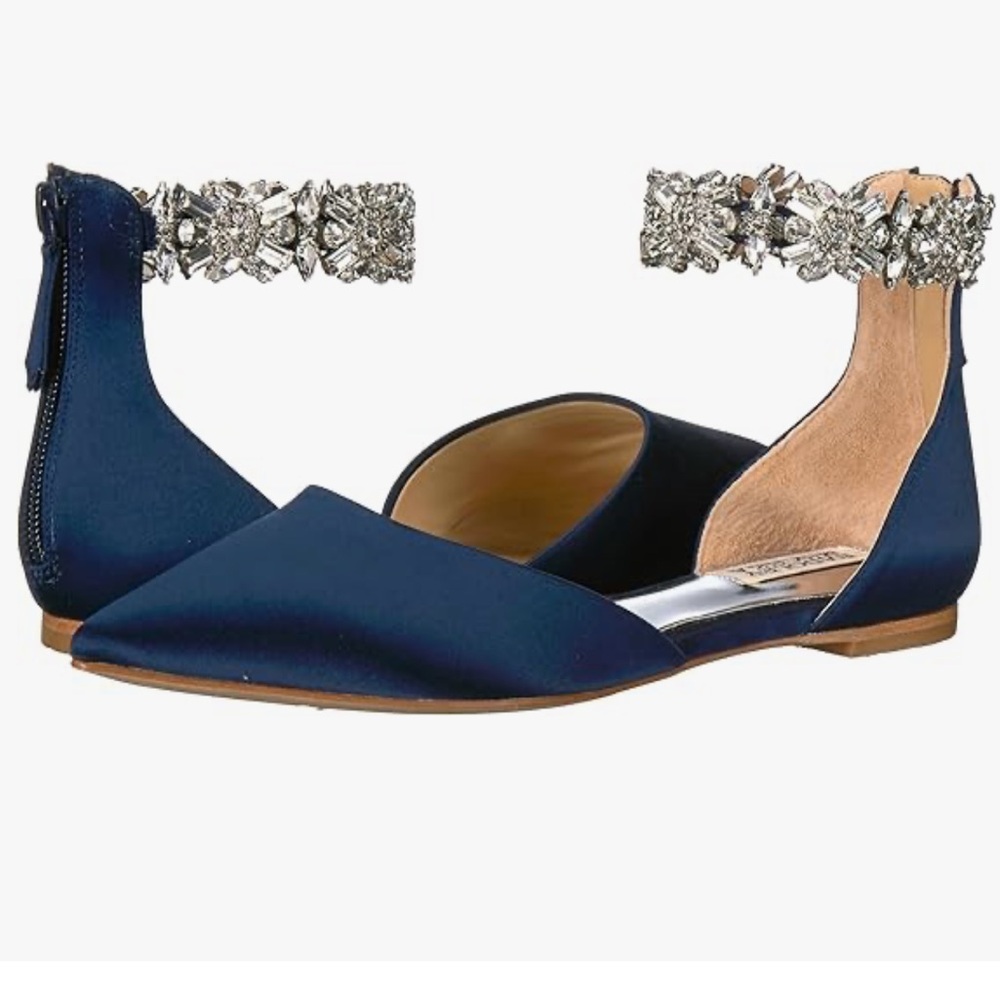 Badgley Mischka Morgen Mary Jane with Crystal Ankle Strap Flats